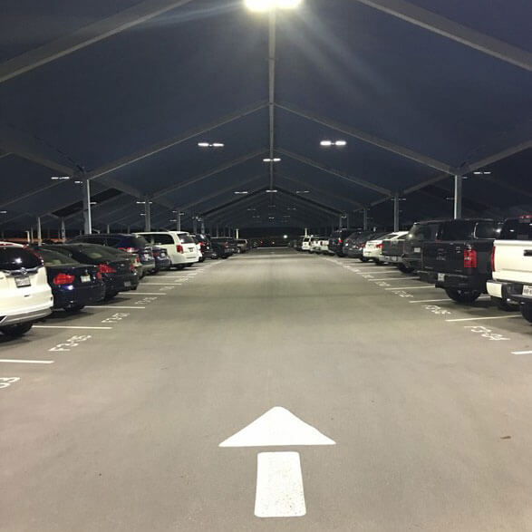 Energy efficient LED at canopies and for all site lighting provides lower energy consumption.